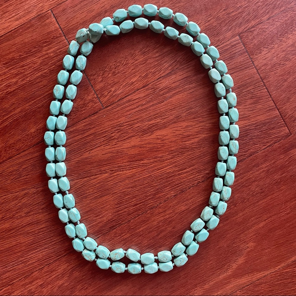 Long turquoise necklace
